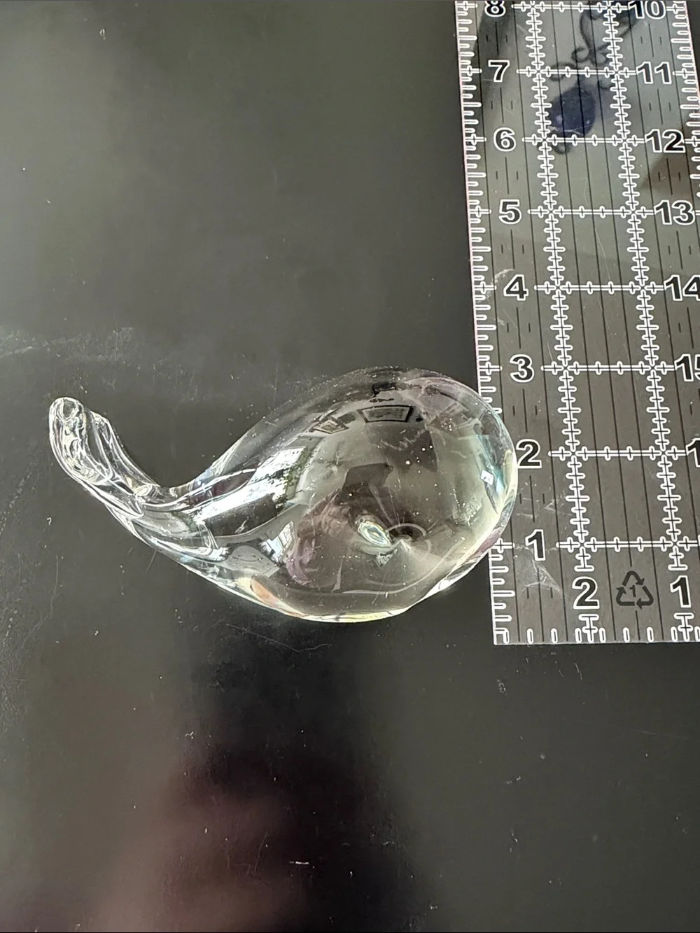 Vintage Clear Art Glass Decorative Whale Figurine Paperweight